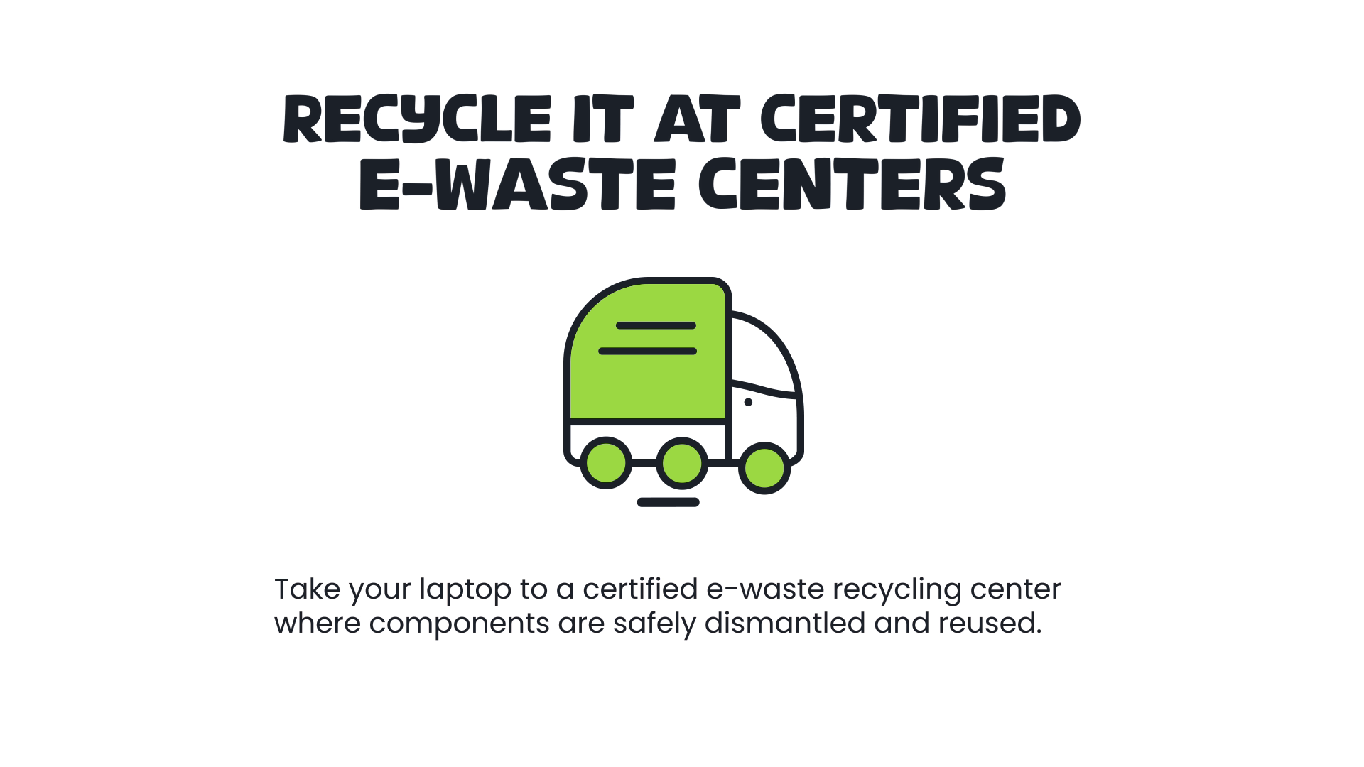 Recycle It at Certified E-Waste Centers Recycle It at Certified E-Waste Centers