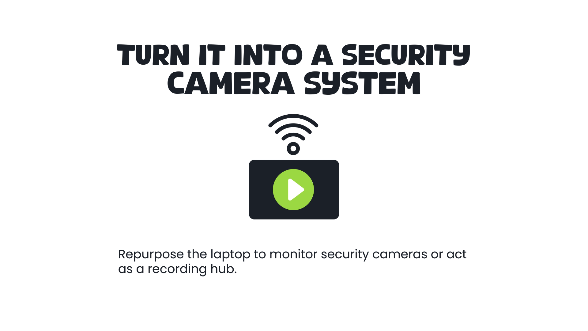 Turn It into a Security Camera System Turn It into a Security Camera System