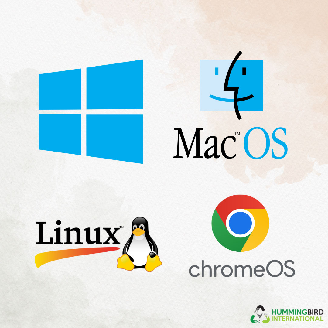 Logos for Windows, macOS, Linux, and ChromeOS.