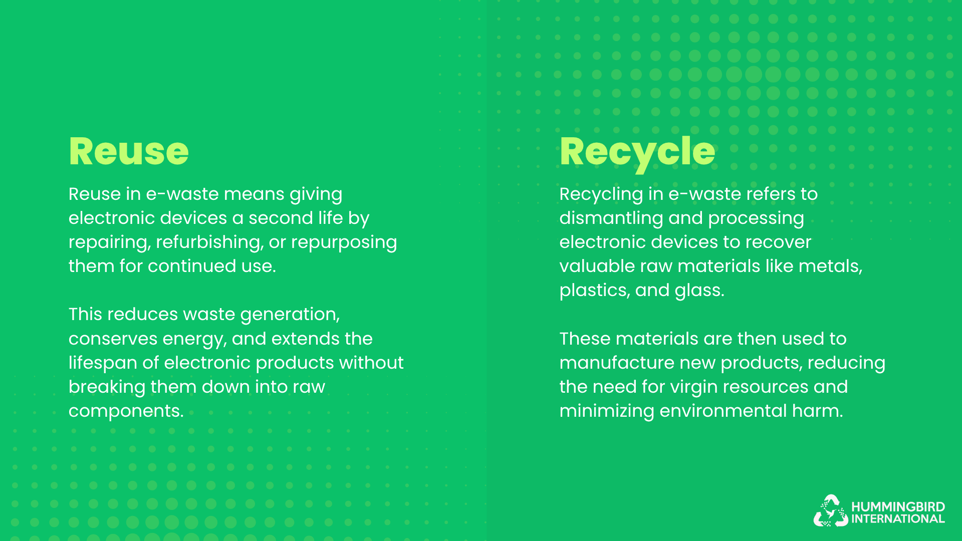 Reuse and Recycling Reuse and Recycling