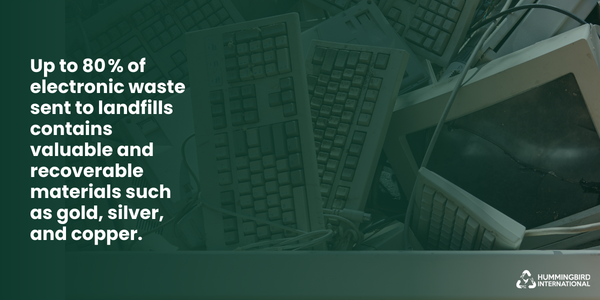 Electronic waste in a landfill with recoverable metals