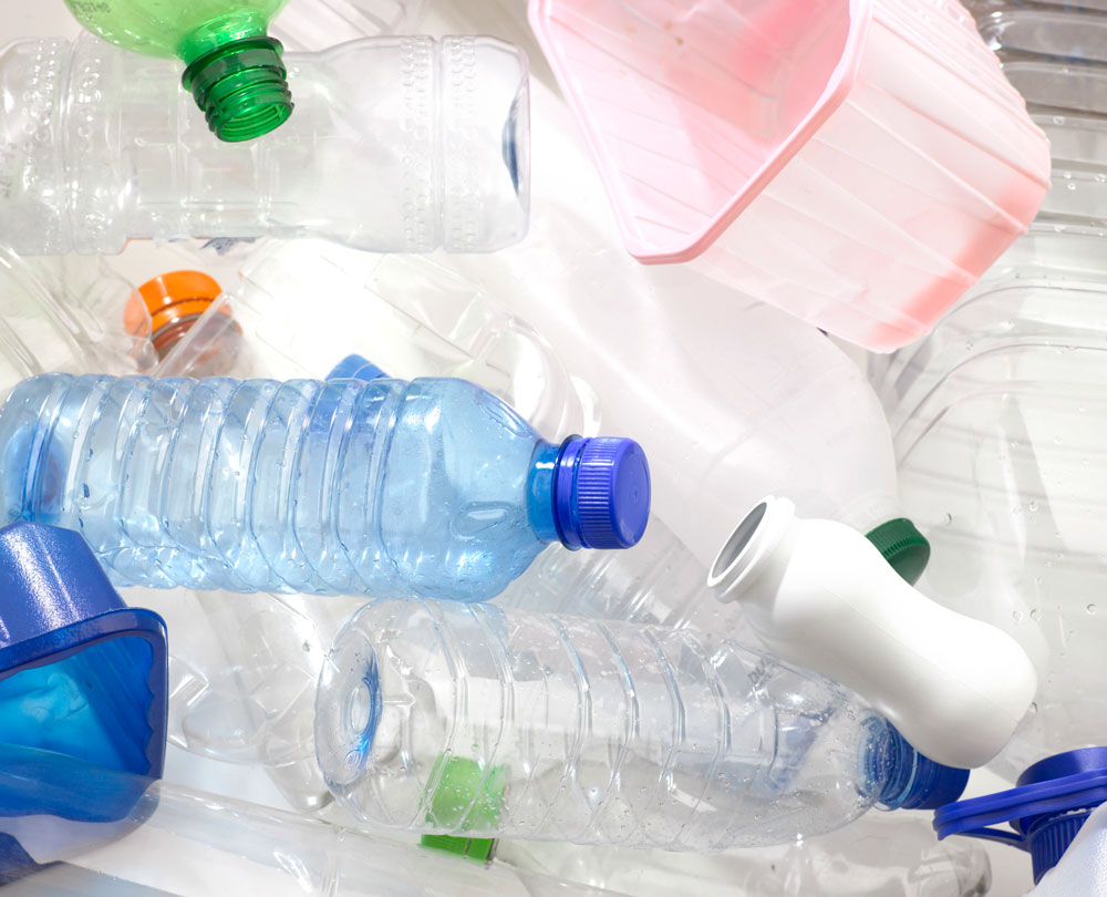 plastic bottles and bags