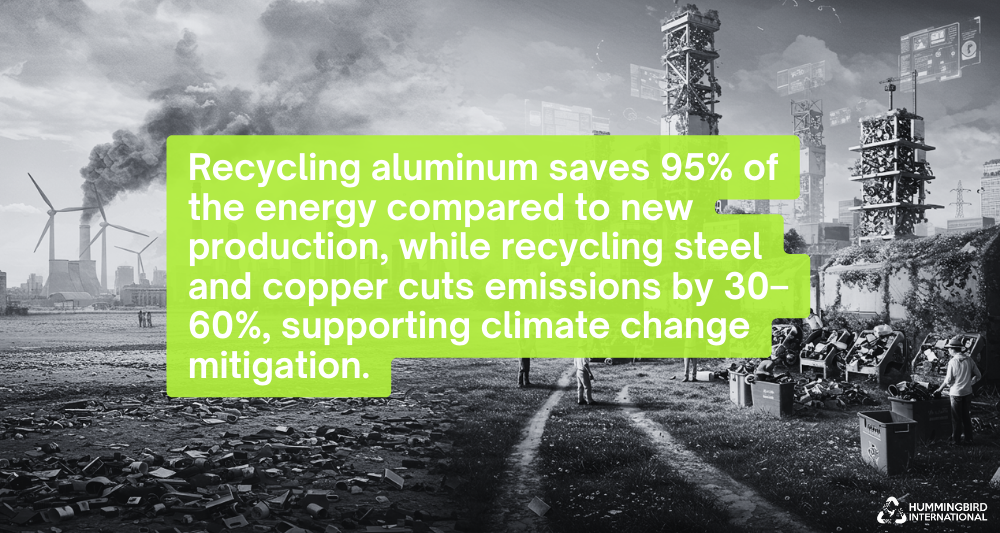 Recycling metals saves energy and cuts emissions