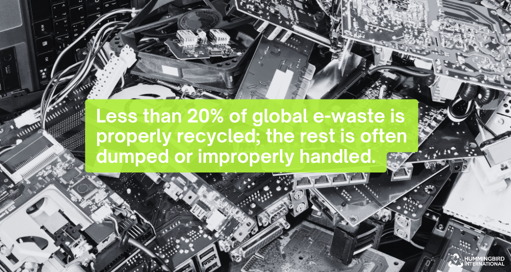 Most e-waste is not properly recycleds