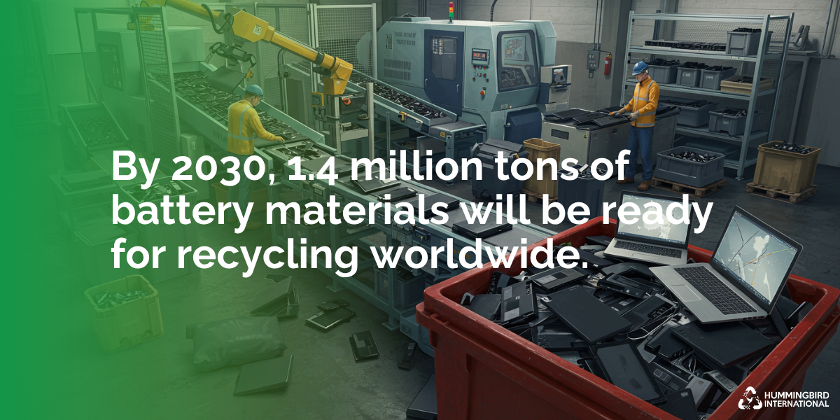 Millions of tons laptop battery recycling